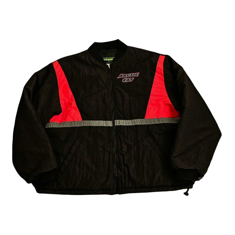 Vintage Arctic Cat Racing Bomber Jacket 3XL Arcticwear Insulated Quilted Lined
